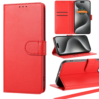 Phone Case for Samsung Galaxy S26 FE /Fan Edition Leather Wallet Folio Credit Card Holder with Magnetic Closure Wrist Strap Classic Flip Design Storage Slots Cover