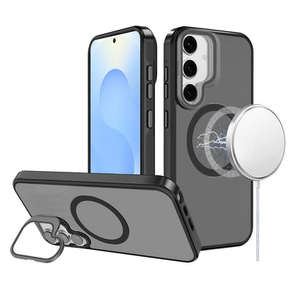 For Apple iPhone 14 /13 Tough HQ Hybrid Case with Aluminum Frame Camera Stand, Compatible with MagSafe, Translucent Matte Shockproof Case Cover