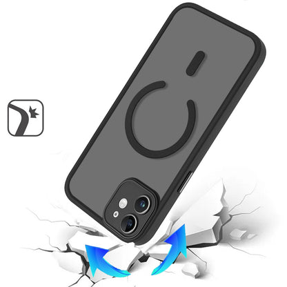 Phone Case for Apple iPhone 11 Matte Frosted Magnetic Back Hybrid Hard PC Soft TPU Camera Protection Slim Shock Absorbing Anti Fingerprint Cover