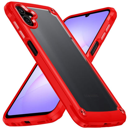 Phone Case for Samsung Galaxy A08 4G, A07 5G, A07 4G Transparent Hybrid Metal Button Camera Edge Shockproof Bumper Frame TPU Protective Slim Grip Durable Cover