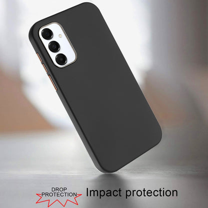 Phone Case for Samsung Galaxy A16 5G Hybrid Silicone TPU Rubber Chromed Edge TPU Bumper Reinforced Corners Shock Absorbing Protection Cover Black