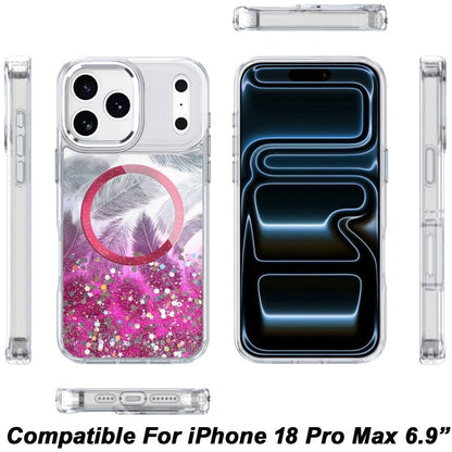 Phone Case for Apple iPhone 18 Pro Max Magnetic Epoxy Glitter Shimmer Crystal Hybrid Shockproof Slim Grip Anti Scratch Protective Clear Cover
