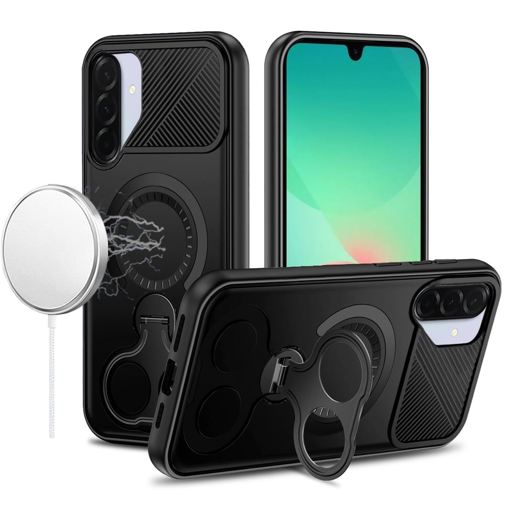 Phone Case for Samsung Galaxy A27 Magnetic 2 Ring Stand Car Mount Friendly Shockproof Rugged Grip Armor Dual Ring Kickstand Heavy Duty Hybrid Cover