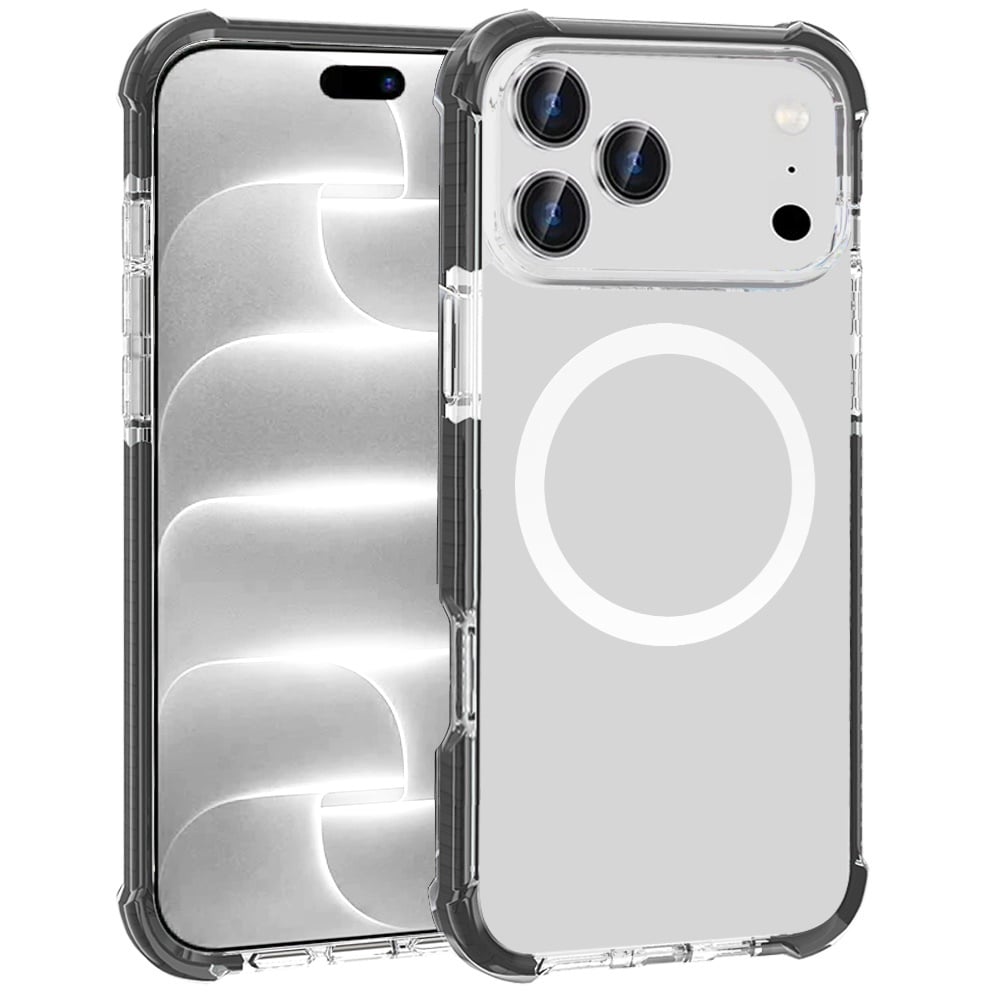 Phone Case for Apple iPhone 18 Pro/ 17 Pro Acrylic Magnetic Circle Transparent Shockproof Frame Hybrid 2.5mm Tough Clear Drop Protection Slim Durable Cover