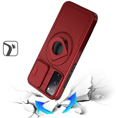 For Samsung Galaxy S22 Ultra Full Coverage with Camera Window, Magnetic Circle, Rotatable Ring Stand, MagSafe Compatible, Shockproof Hybrid Protectiv Case Cover