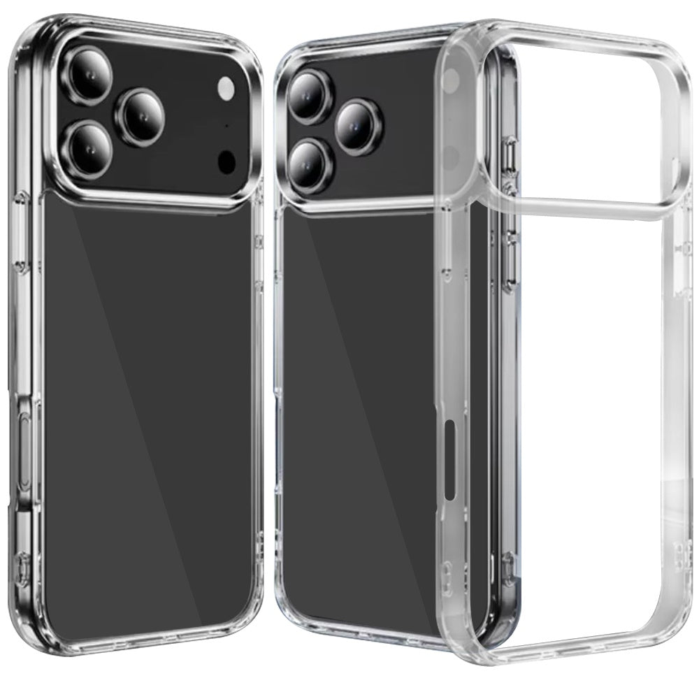 Phone Case for Apple iPhone 18 Pro Max Crystal Transparent Thick 2.0mm Shockproof Chrome Button Durable Grip Camera Protection Hybrid Design Cover Clear
