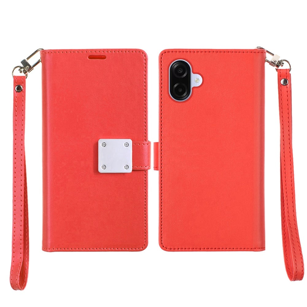 For Samsung Galaxy A07 Wallet Cases PU Leather with Credit Card /ID /Cash Holder Slot Dual Flip Book Pouch, Stand and Strap Case Cover