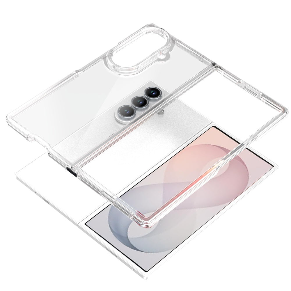 Phone Case for Samsung Galaxy Z Fold 8 Ultra Transparent Hybrid TPU Hard PC Shockproof Bumper Flexible Protective Shell Reinforced Edge Cover Clear