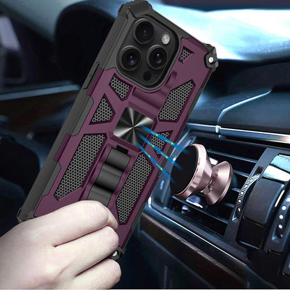 Phone Case for Apple iPhone 14 Pro Max Built in Magnetic Hiden Kickstand Shockproof Rugged Armor Grip Hybrid Heavy Duty Anti Slip Protective Style Cover Purple