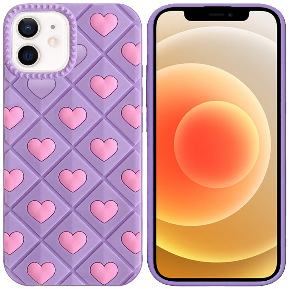 Phone Case for Apple iPhone 12 /12 Pro Fashionable Silicone Textured Decorative Design Pattern Protective Rubber TPU Hybrid Protection Cover