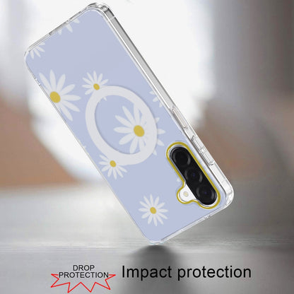Phone Case for Samsung Galaxy A17 5G Shockproof Dual Layer TPU IMD Print Rugged Anti-Slip Grip Drop Protection Scratch Resistant Slim Fit Glossy Floral Heart Aesthetic Cover