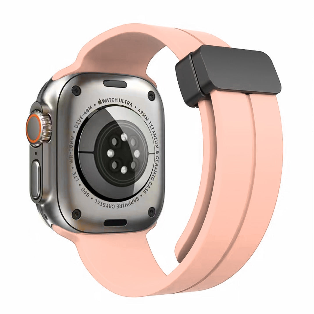 Watch Band for Apple Watch 42/44/45/46mm & Ultra 49mm, Series 4-10 & SE Premium Silicone Magnetic Buckle Adjustable Strap Secure Fit Flexible Soft Replacement