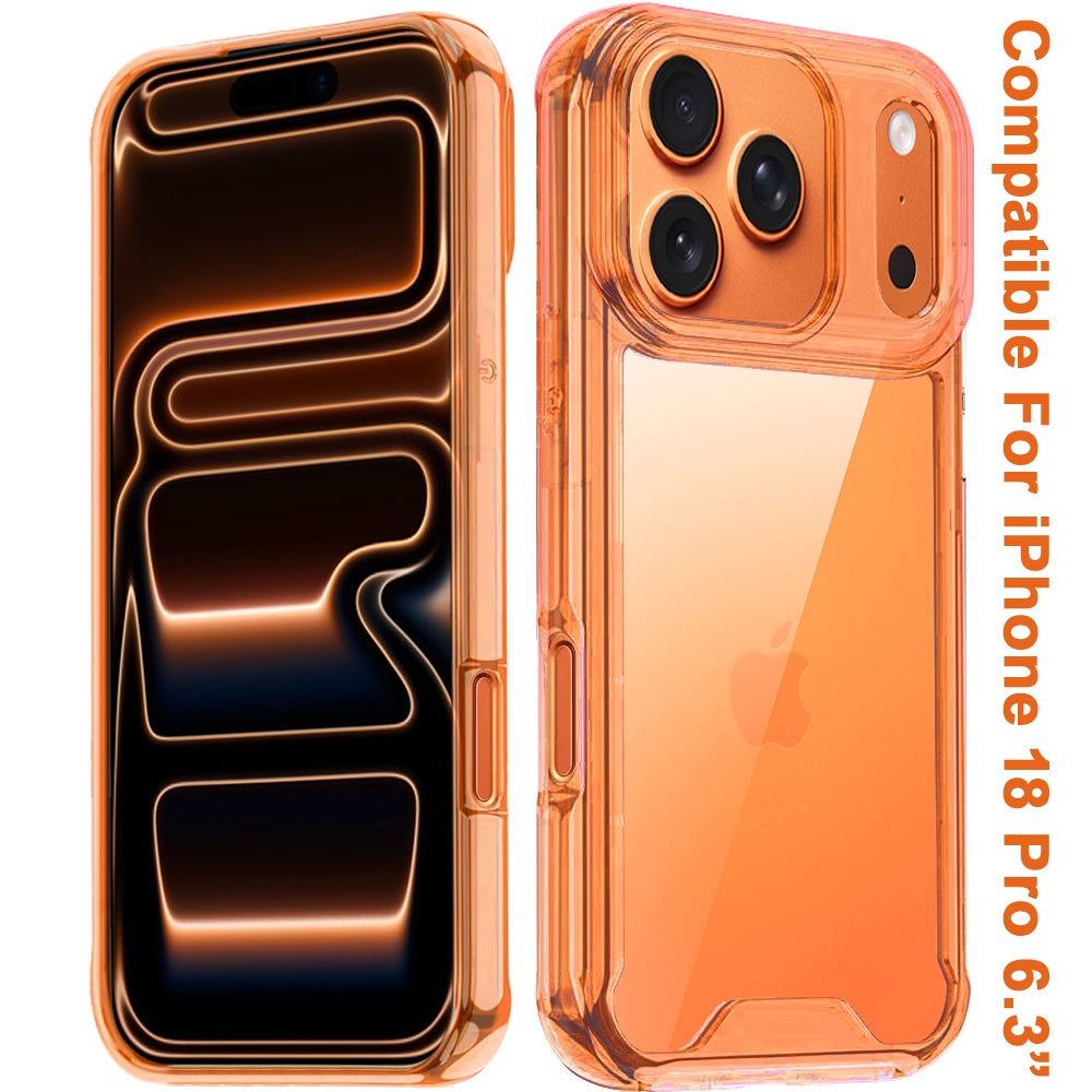 Phone Case for Apple iPhone 18 Pro Shockproof Transparent Hard PC TPU Hybrid Durable Frame Gummy Protective Slim Grip Lightweight Cover