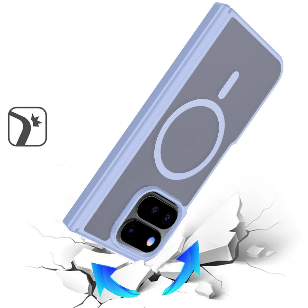 Phone Case for Google Pixel 11 Pro Fold Premium Matte Magnetic Foldable Hybrid Central Axis Hinge Protection Shock Absorbing TPU Slim Fit Hard PC Cover