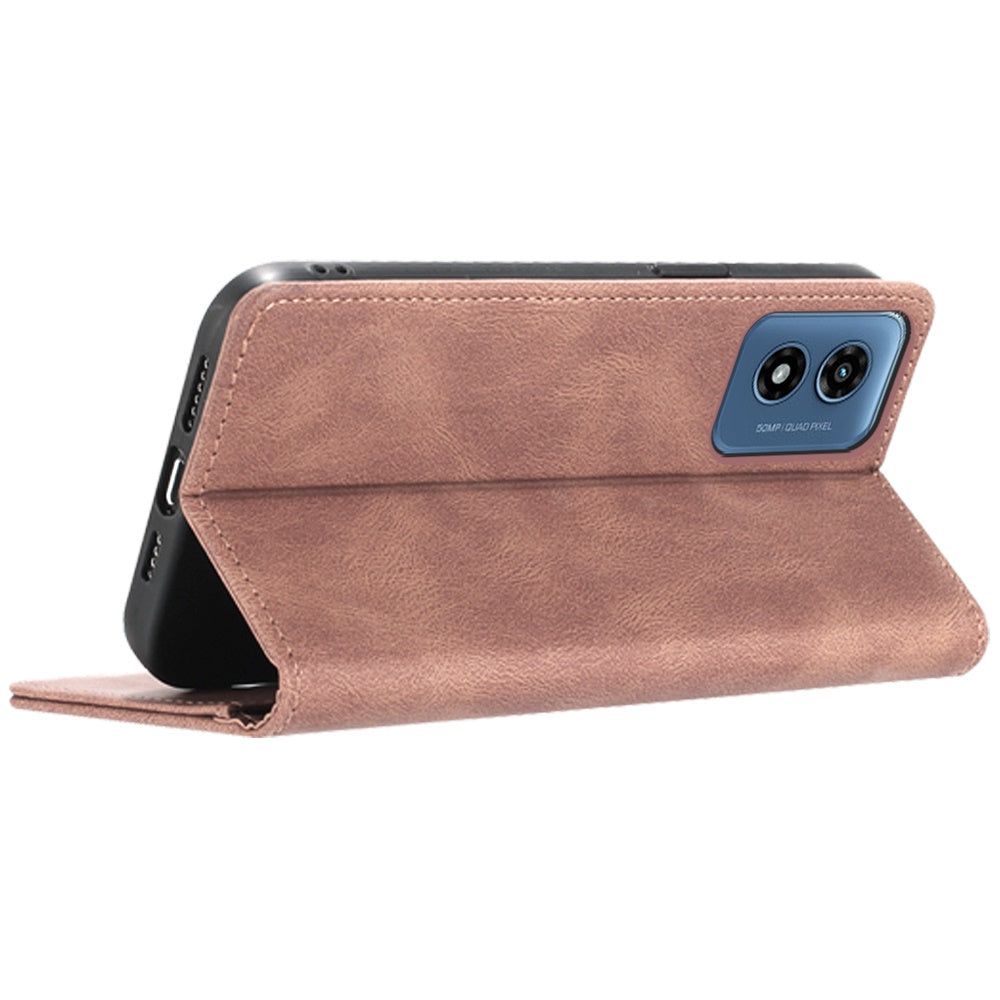 For Apple iPhone 16 Pro Max (6.9") Premium Wallet PU Vegan Leather ID Credit Card Slot Money Holder with Magnetic Closure Pouch Flip Case Cover Rose Gold