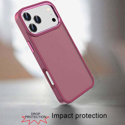 Phone Case for Apple iPhone 17 Pro Max (6.9") Polished Acrylic Hybrid TPU Slim Shockproof Metal Button Thick Durable Grip Camera Protection Anti-Scratch Cover