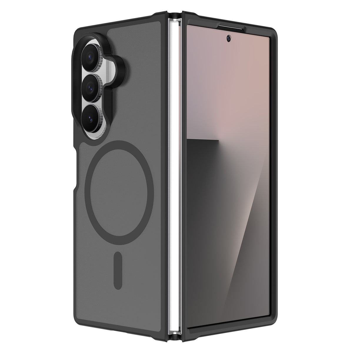 Phone Case for Samsung Galaxy Z Fold 8 Ultra Magnetic Circle Matte Hybrid Shockproof Smooth Grip Durable Camera Protection Soft Touch TPU Armor Cover