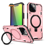 For Apple iPhone 15 Pro (6.1") Hybrid Magnetic Ring Stand Invisible Foldable Military Grade Shockproof Fit with Magsafe  Phone Case Cover