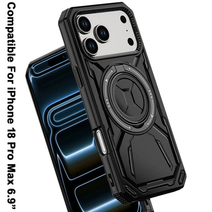 Phone Case for Apple iPhone 18 Pro Max Magnetic Ring Circle Stand Shockproof 360 Rotating Kickstand Hybrid Armor Anti Slip Protective Grip Frame Cover