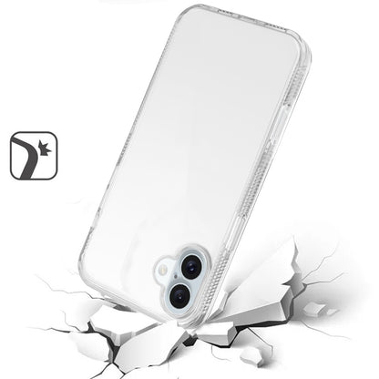 For Apple iPhone 16 Plus (6.7") Classic Transparent Hybrid Acrylic Thick 2.0mm Rubber Gummy Hard Back PC TPU Frame Case Cover Clear