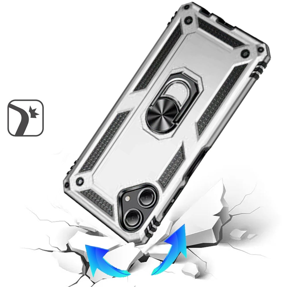 Phone Case for Samsung Galaxy A08 4G, A07 5G, A07 4G Rotatable Ring Stand Shockproof Hybrid Armor Anti Slip Heavy Duty Fit Magnetic Car Mount Durable Grip Cover