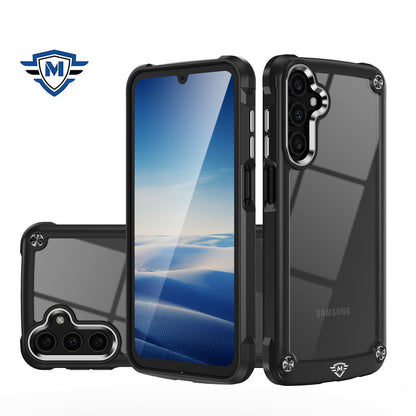 For Motorola Moto G 5G 2025 Ultimate Hybrid Transparent Rubber with Metal Buttons & Camera Edges, Hard TPU Frame Corner Bumper Case Cover