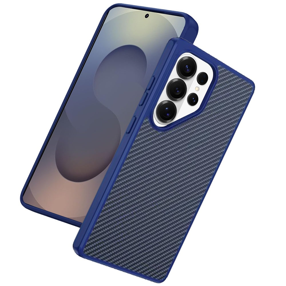 For Samsung Galaxy S26 Ultra Carbon Fiber Design with Magnetic HQ 2.0mm Thick Hybrid Shockproof Rubber Hard PC Case Cover