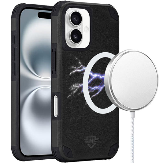 For Apple iPhone 16 Pro (6.3") Heavy Duty Dual-Layer Rugged Protection, Shockproof Protective Magnetic Compatible with MagSafe Case Cover