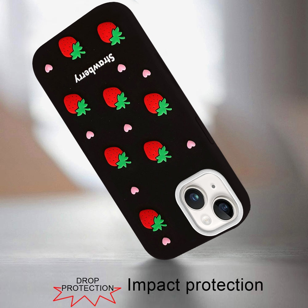 Phone Case for Apple iPhone 15 Plus Fashionable Silicone Textured Decorative Design Pattern Protective Rubber TPU Hybrid Protection Cover