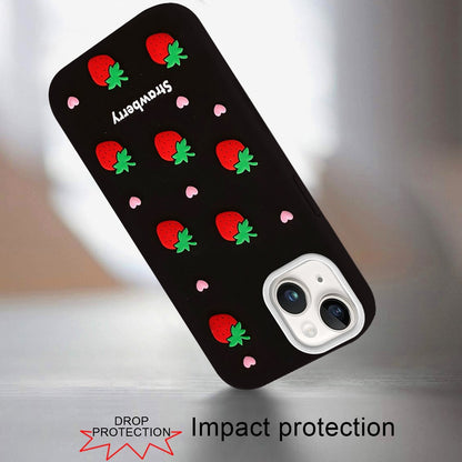 Phone Case for Apple iPhone 15 Plus Fashionable Silicone Textured Decorative Design Pattern Protective Rubber TPU Hybrid Protection Cover