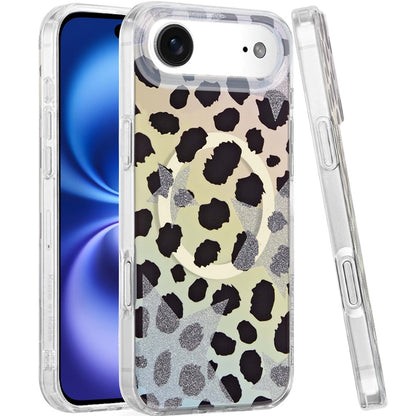 For Apple iPhone 17 Stylish Pattern Fashion IMD Printed Design TPU Double Layer Slim Shockproof with Magnetic Back Case Cover Colorful Leopard