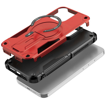 Phone Case for Apple iPhone 17E /16E/SE4 Magnetic Kickstand Rugged Shockproof Armor Grip Anti Slip Heavy Duty Protective Matte Stand Hybrid Cover Red
