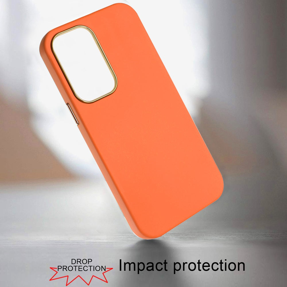 For Samsung Galaxy S25+ /S25 Plus /S24+ Plus Slim Classic Hybrid Around Rubber Gummy Gel Slick Hard PC Silicone TPU Chromed Button Case Cover
