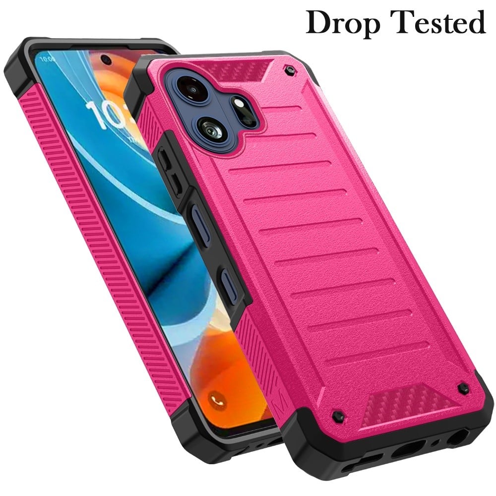 Phone Case for TCL 70 Pro Premium Tough Lined Hybrid Hard PC Soft TPU Dual Layer Rugged Armor Shock Absorbing Reinforced Corners Cover Pink