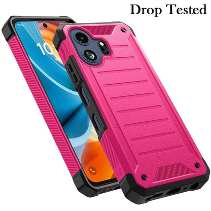 Phone Case for TCL 70 Pro Premium Tough Lined Hybrid Hard PC Soft TPU Dual Layer Rugged Armor Shock Absorbing Reinforced Corners Cover Pink