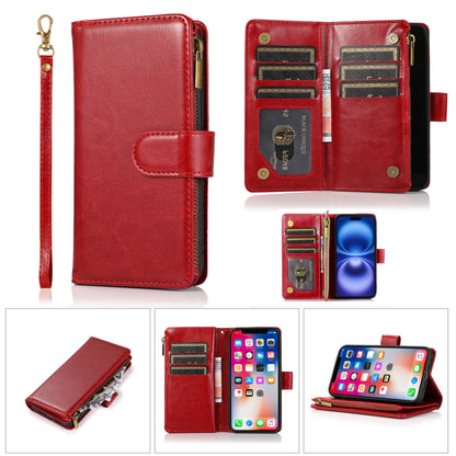 Phone Case for TCL K70 5G Luxury Leather Wallet Card Holder Zipper Pocket Money Storage Protective Grip Design with Strap Cover