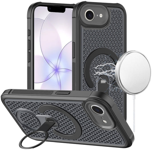 Phone Case for Apple iPhone 17E /16E/SE4 Magnetic Honeycomb Hybrid Rugged Armor Ring Kickstand Dual Layer Shock Absorbing Hard PC Soft TPU Cover