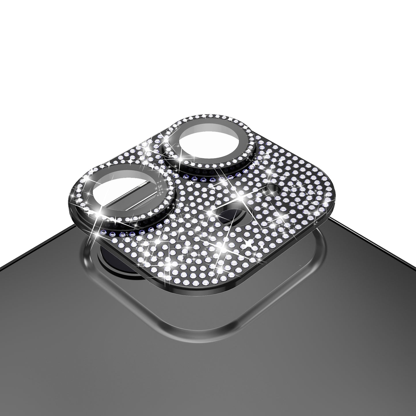 For Apple iPhone 16 Pro (6.3") Camera Lens Full Tempered Glass With Diamond Bling Glitter Rhinestone Lens Protective Case Cover