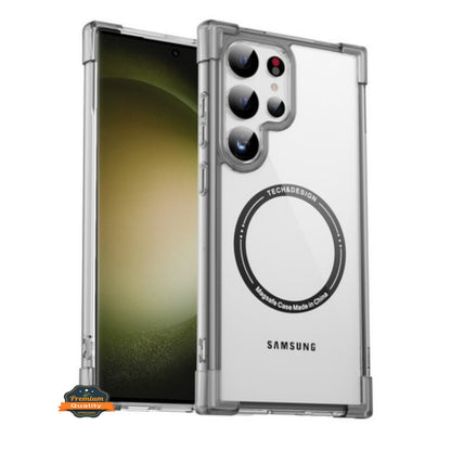 For Samsung Galaxy S25 /S24 Slim Fit Hybrid Case Clear Corner Bumper MagSafe Compatible, Hard TPU Rubber Shockproof Case Cover