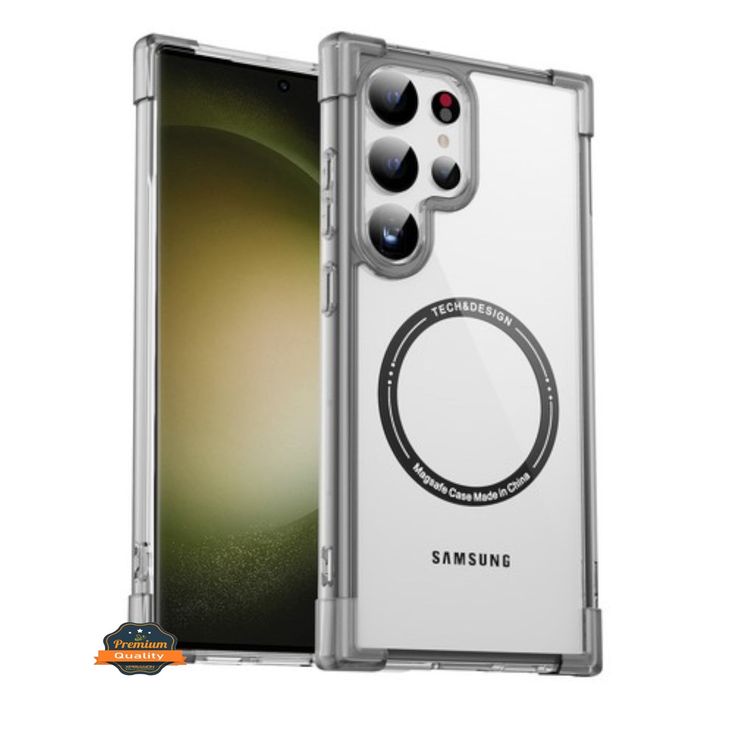For Samsung Galaxy S25 Ultra Slim Fit Hybrid Case Clear Corner Bumper MagSafe Compatible, Hard TPU Rubber Shockproof Case Cover