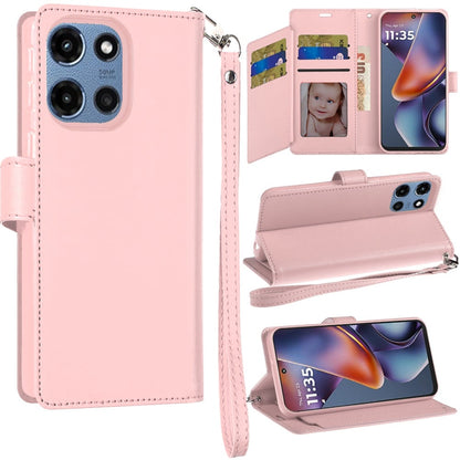 For Motorola Moto G Play 5G 2026 Wallet Cases PU Leather with Credit Card /ID /Cash Holder Slot Dual Flip Book Pouch, Stand and Strap Case Cover