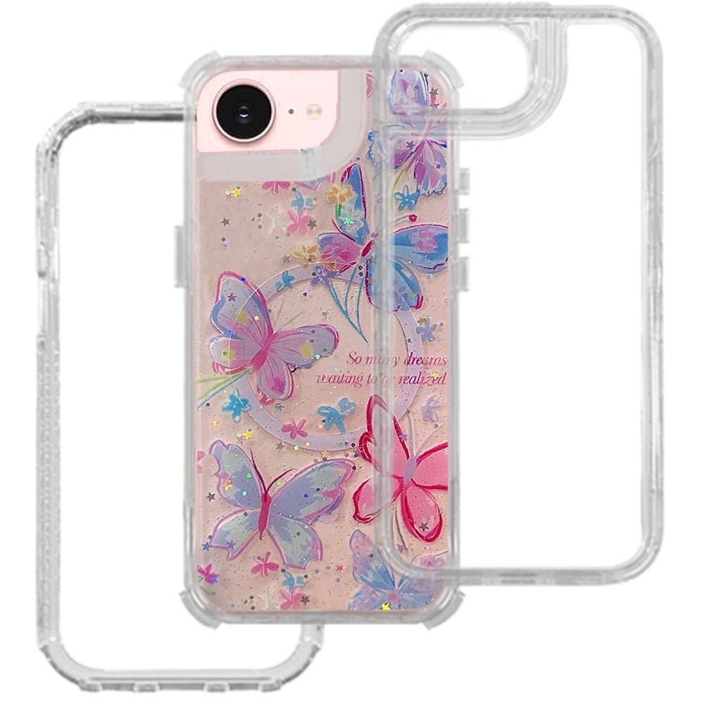 Phone Case for Apple iPhone 17E /16E /SE4 Magnetic Hybrid Fashion Printed Pattern Artwork Stylish Printed Design Dual Layers TPU Rubber SIlicone Hard PC Cover