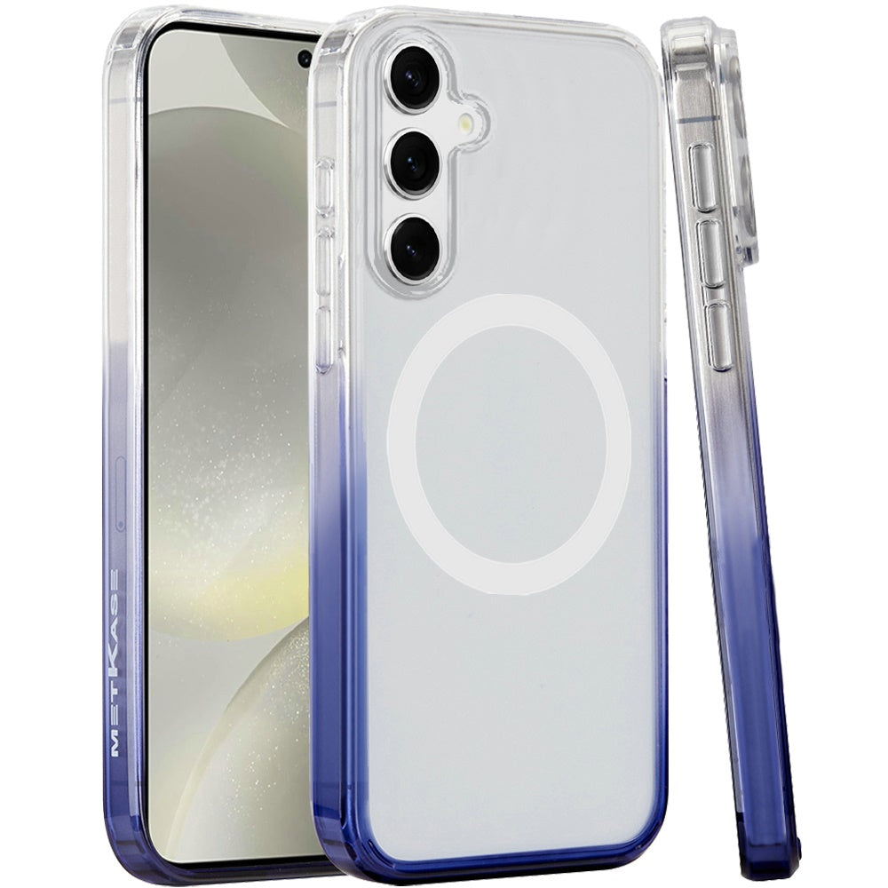 For Samsung Galaxy S25 /S24 Transparent Two Tone Gradiant Magnetic Space [Compatible with Magsafe] Hybrid Shockproof Protective Case Cover