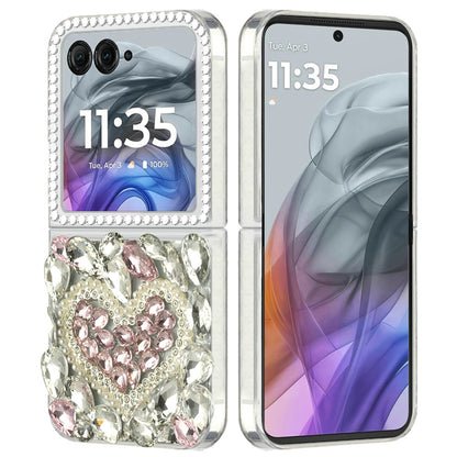 For Motorola Razr 2025 Bling Crystal 3D Full Diamonds Luxury Sparkle Rhinestone Hybrid Protective Case Cover