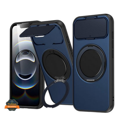Phone Case Cover for Apple iPhone 17E /iPhone 16E Heavy Duty Shockproof Protective with Magnetic Ring Stand & Camera Protector Slim Rugged Durable Grip Armor Cover