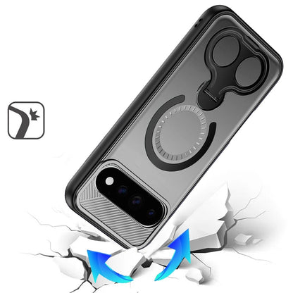 Phone Case for Google Pixel 11 /11 Pro Magnetic 2 Ring Stand Car Mount Friendly Shockproof Rugged Grip Armor Dual Ring Kickstand Heavy Duty Hybrid Cover
