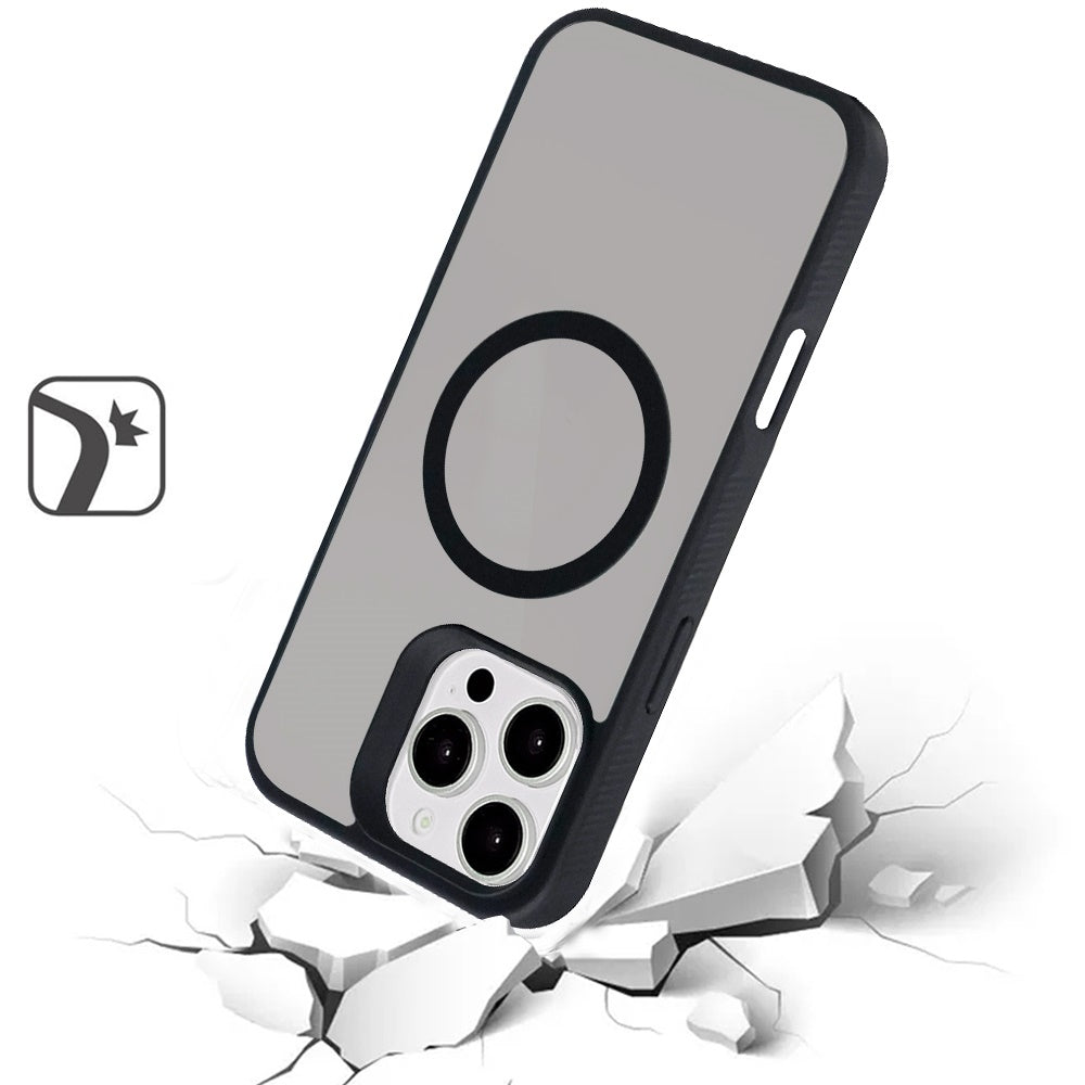 For Apple iPhone 16 Pro (6.3") Magnetic Case Hybrid Compatible with MagSafe TPU Slim Fit Shockproof Matte Hard Back Protective Case Cover
