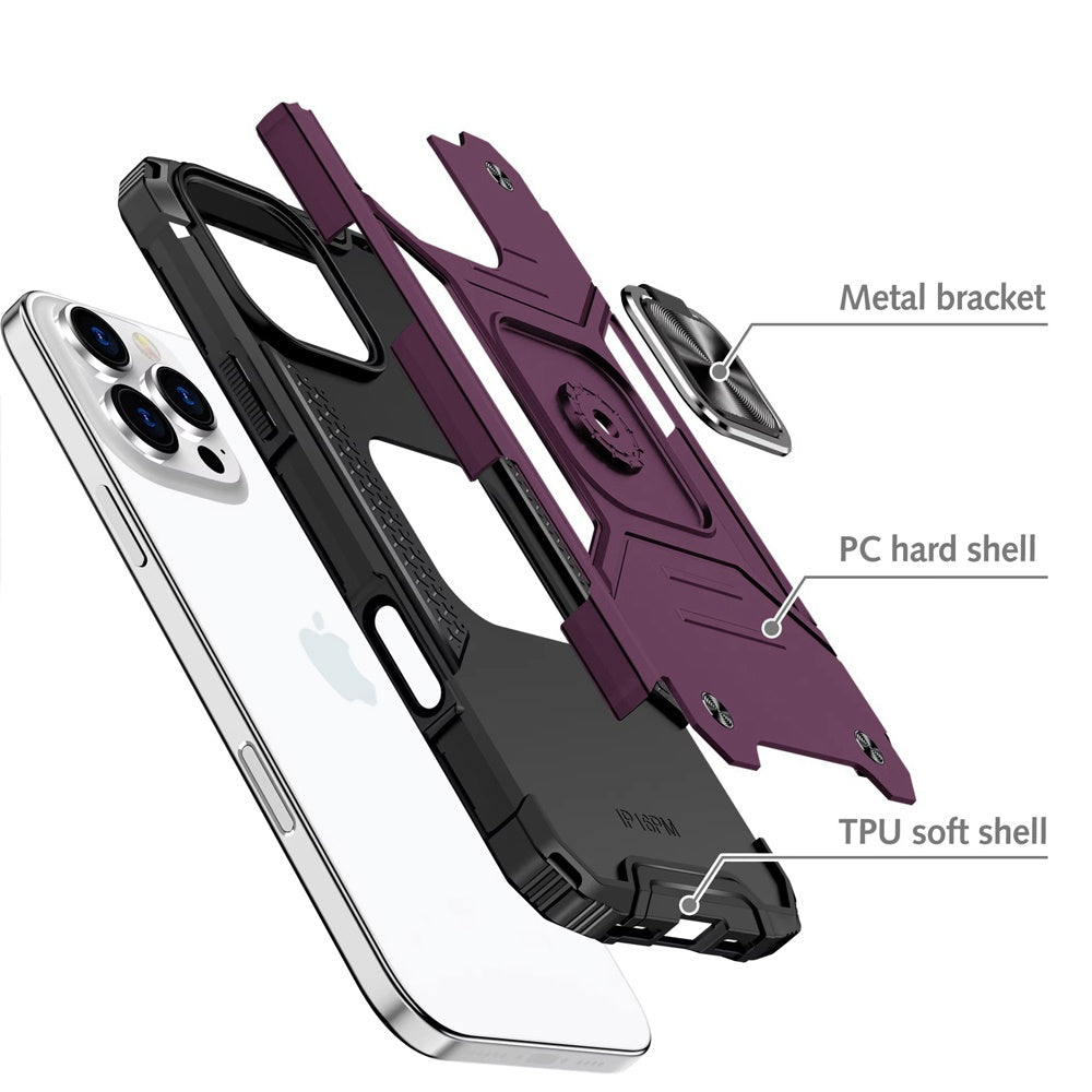 Magnetic Car Mount Hybrid Ring Stand Shockproof Rugged Grip Armor Heavy Duty Protective TPU Durable