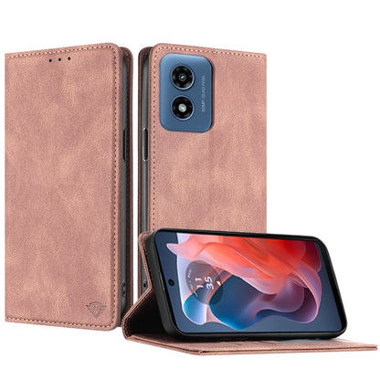 For Apple iPhone 16 Plus (6.7") Premium Wallet PU Vegan Leather ID Credit Card Slot Money Holder with Magnetic Closure Pouch Flip Case Cover Rose Gold