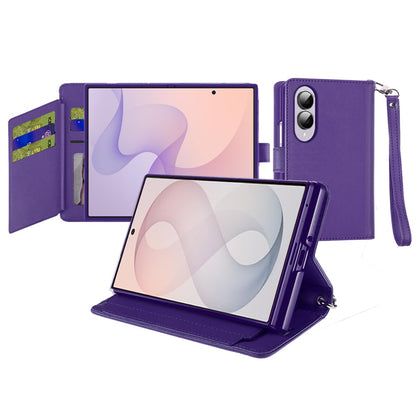 Phone Case for Samsung Galaxy Z Fold 8 Wallet Credit Card Holder Hybrid Slim Protective Dual Function Storage PU Leather Flip Pouch Cover